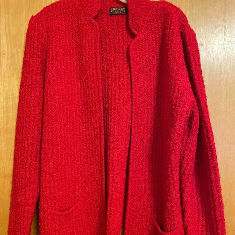 thick & soft red sweater by HARRINGTON SQUARE , women’s size L large
